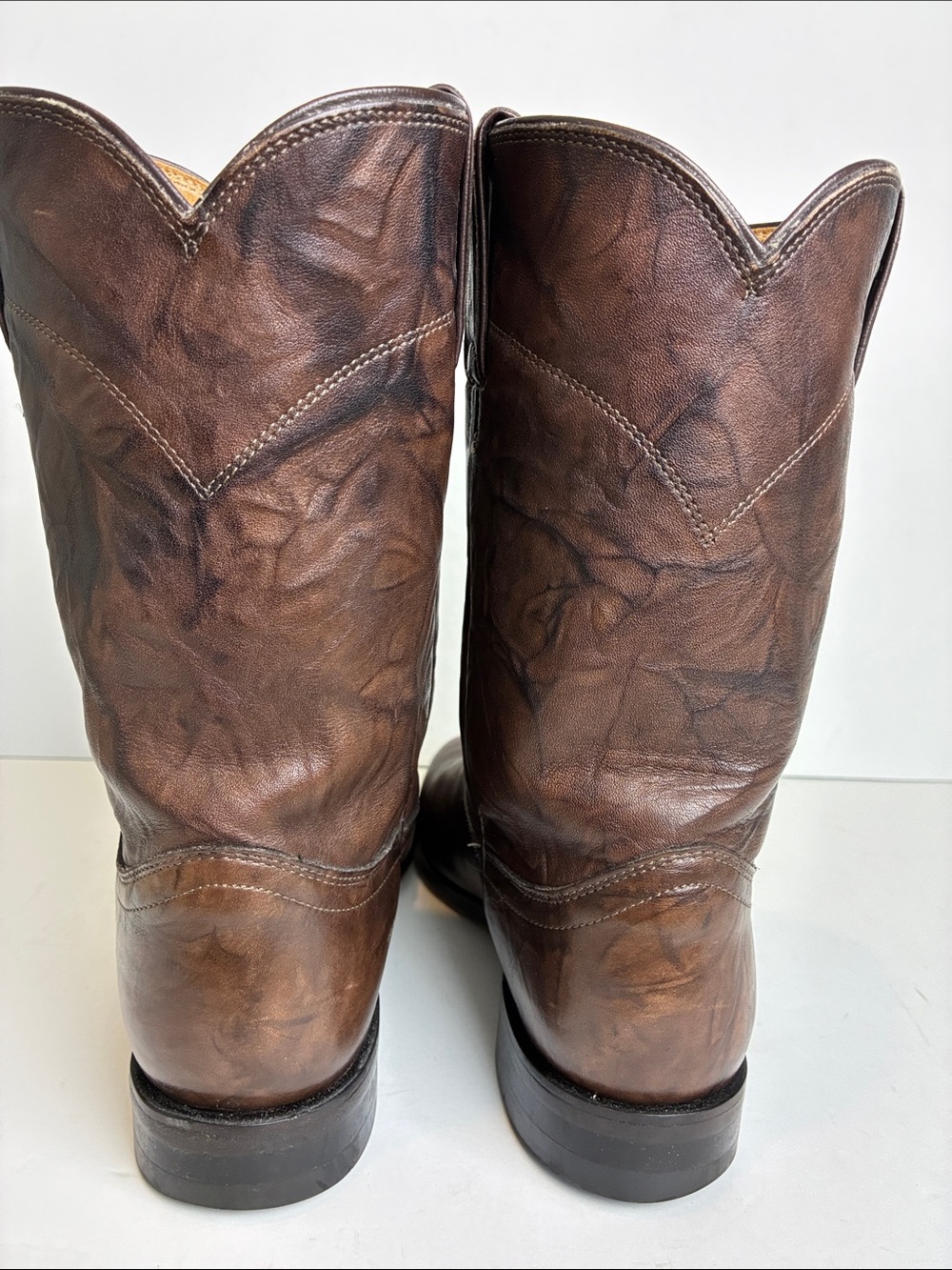 Justin Boots Classic Roper Jackson 3162 Dark Brown Mens Size 8.5 D Western Rodeo - Picture 6 of 16
